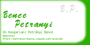 bence petranyi business card